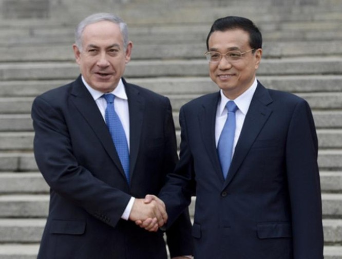 Thủ tướng Lý Khắc Cường và Thủ tướng Israel Benjamin Netanyahu. Ảnh: Cankao.