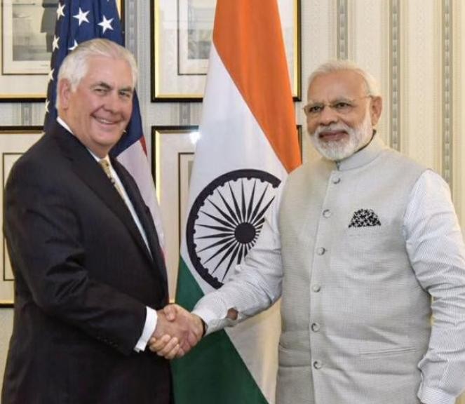 Ngoại trưởng Mỹ vừa đến thăm Ấn Độ, có cuộc hội kiến với Thủ tướng Ấn Độ Narendra Modi. Ảnh: Hindustan Times.