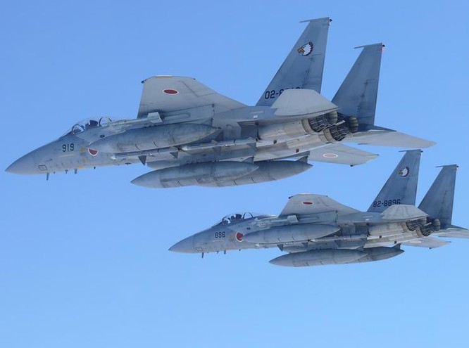 Máy bay chiến đấu F-15J của Lực lượng Phòng vệ Trên không Nhật Bản. Ảnh: Bộ Quốc phòng Nhật Bản.