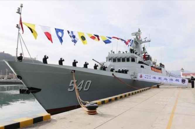 Sáng ngày 15/1/2018, Hạm đội Bắc Hải, hải quân Trung Quốc biên chế tàu hộ vệ hạng nhẹ Ô Hải số hiệu 540 Type 056. Ảnh: Sina.