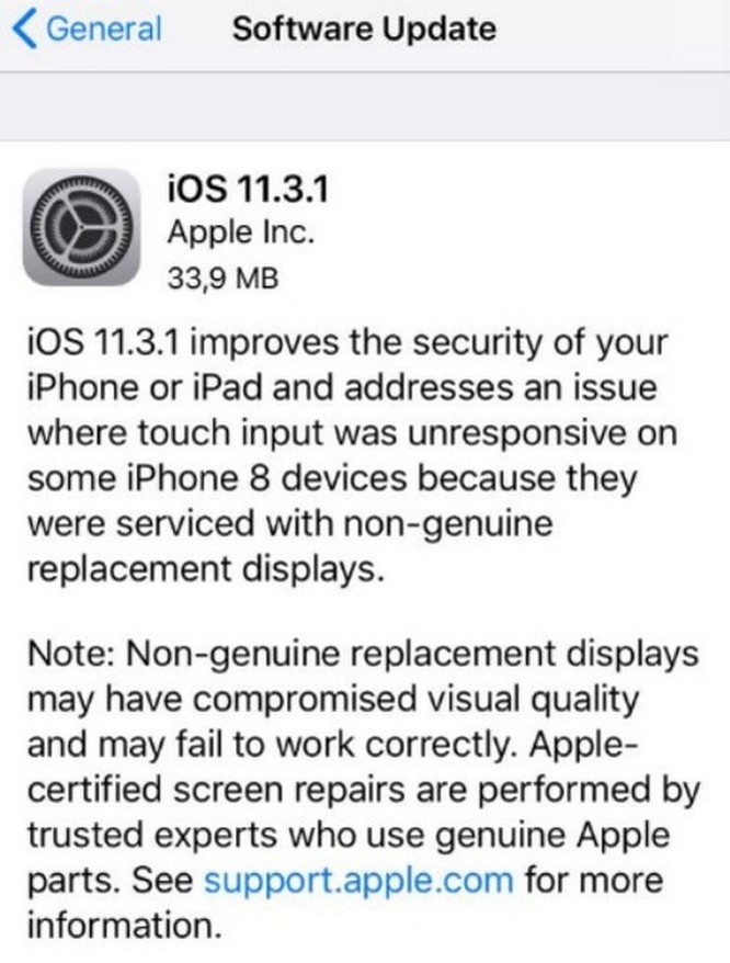 Apple tung bản cập nhật iOS 11.3.1 sửa lỗi iPhone 8/8 Plus thành 'cục gạch' ảnh 2