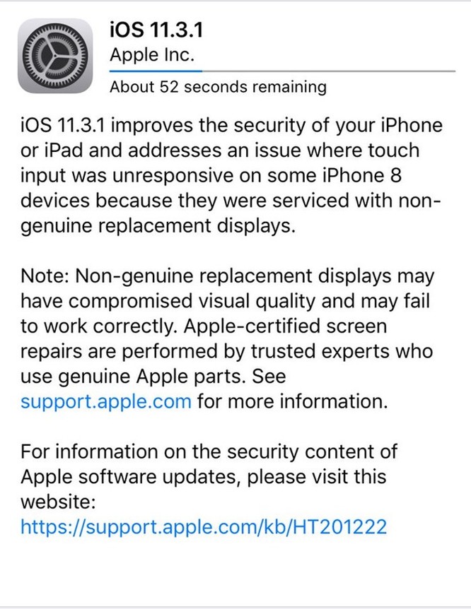 iOS 11.3.1 vừa phát hành có gì nổi bật? ảnh 1