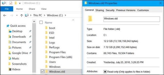 Cách giải phóng 10GB dung lượng ổ đĩa sau khi cài bản cập nhật April 2018 của Windows 10 ảnh 1