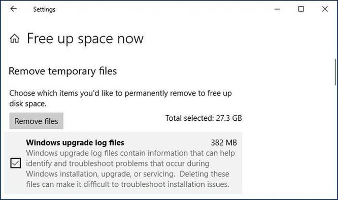 Cách giải phóng 10GB dung lượng ổ đĩa sau khi cài bản cập nhật April 2018 của Windows 10 ảnh 5