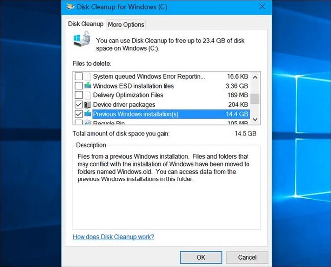 Cách giải phóng 10GB dung lượng ổ đĩa sau khi cài bản cập nhật April 2018 của Windows 10 ảnh 8