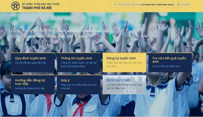 Hướng dẫn đăng ký tuyển sinh lớp 1 trực tuyến ở Hà Nội năm học 2018-2019 ảnh 1