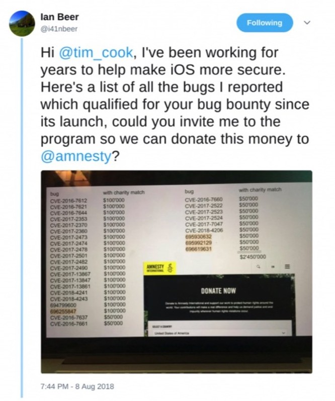 Hacker của Google đòi Apple trả thưởng 2,45 triệu USD do tìm thấy lỗ hổng bảo mật trên iPhone ảnh 2