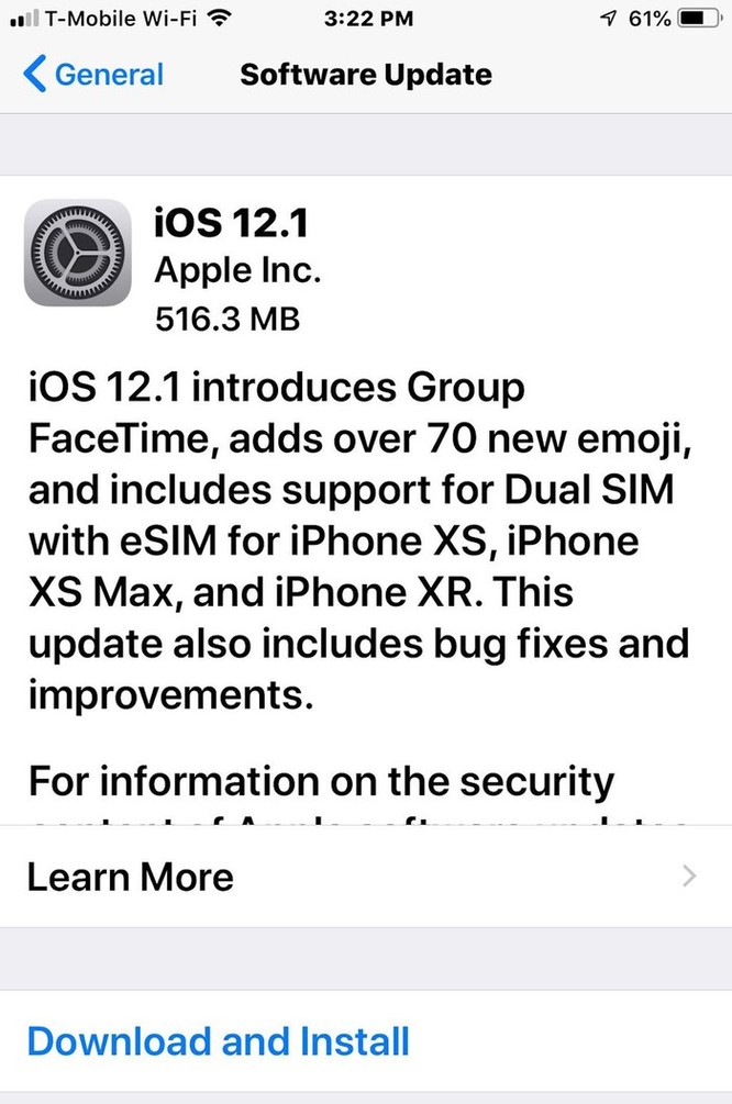 Apple đã phát hành iOS 12.1, tải về ngay ảnh 2