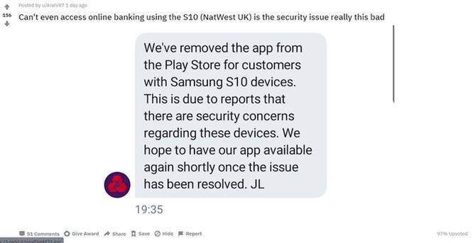 Một số ngân hàng bắt đầu 'tẩy chay' Galaxy S10 do lỗ hổng vân tay ảnh 1