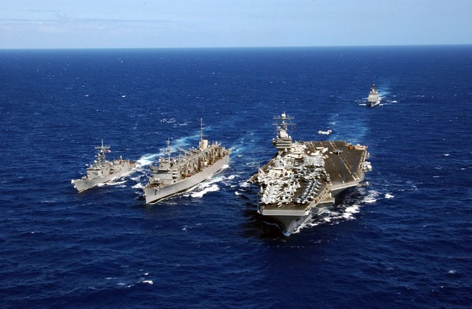 Cụm tác chiến tàu sân bay Carl Vinson của Mỹ vừa tuần tra thực thi tự do hàng hải ở Biển Đông từ ngày 18/2/2017