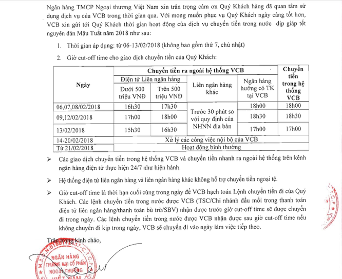 Lịch nghỉ Tết Nguyên đán Mậu Tuất 2018 và Hotline 24/7 của các ngân hàng ảnh 1