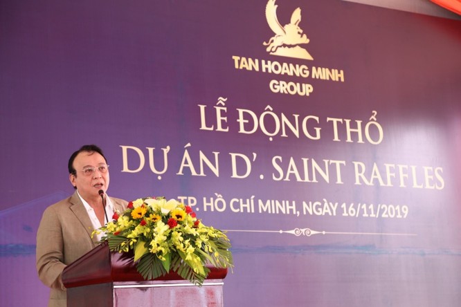 Ông Đỗ Anh Dũng, Chủ tịch – Tổng giám đốc Tập đoàn Tân Hoàng Minh phát biểu tại buổi lễ