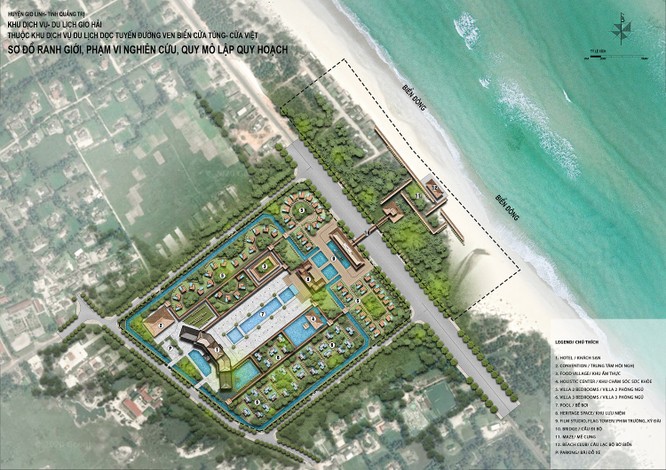 Bản vẽ tổng mặt bằng không gian kiến trúc cảnh quan dự án Khu dịch vụ - du lịch Gio Hải