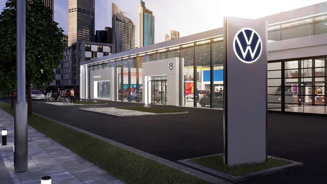 Volkswagen tung logo nhận diện thương hiệu mới ảnh 1