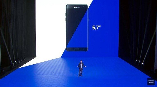 Galaxy Note7 có kích thước màn hình 5.7