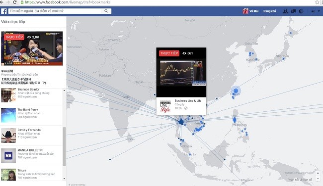 Bản đồ Facebook Live