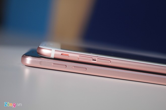 Galaxy A7 2016 so màu vàng hồng với iPhone 6S ảnh 6