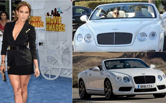 Nữ ca sĩ kiêm diễn viên Jennifer Lopez đi siêu xe Bentley Continental GTC Convertible trị giá 250.000 USD