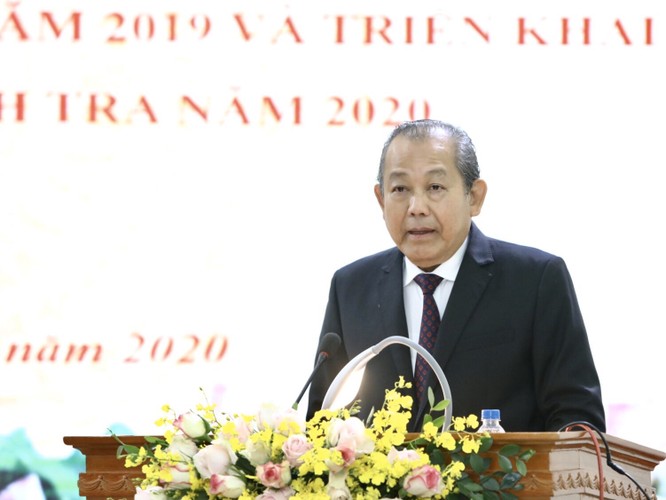 Phó Thủ tướng Thường trực Chính phủ Trương Hòa Bình phát biểu tại Hội nghị. Ảnh: TTCP