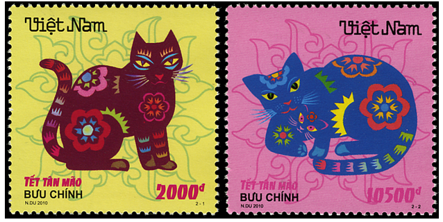 Tết Quý Mão, ngắm mèo trên tem Bưu chính Việt Nam ảnh 6