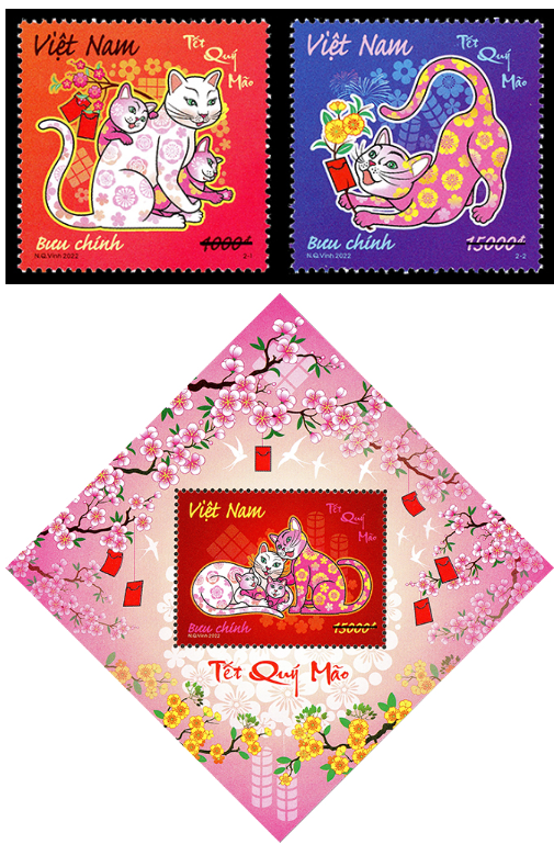 Tết Quý Mão, ngắm mèo trên tem Bưu chính Việt Nam ảnh 7
