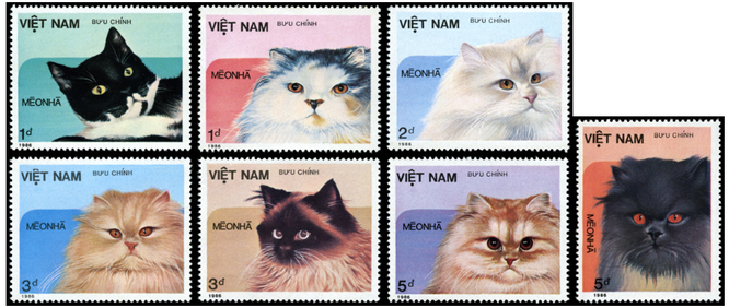 Tết Quý Mão, ngắm mèo trên tem Bưu chính Việt Nam ảnh 2