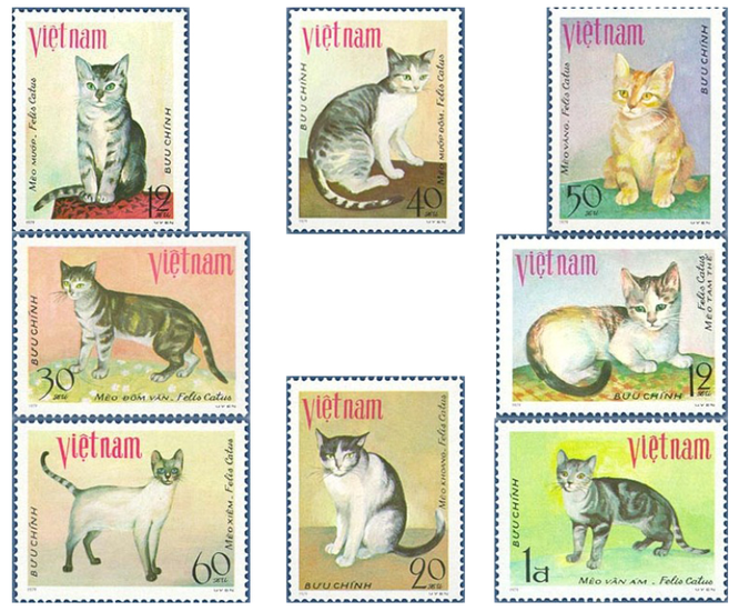 Tết Quý Mão, ngắm mèo trên tem Bưu chính Việt Nam ảnh 3
