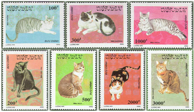 Tết Quý Mão, ngắm mèo trên tem Bưu chính Việt Nam ảnh 4