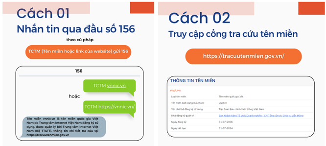 Tra cứu miễn phí tên miền qua website và tổng đài 156 ảnh 1