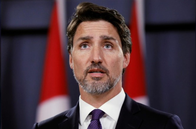 Thủ tướng Canada Justin Trudeau trong cuộc họp báo tại Ottawa (Ảnh: Reuters)