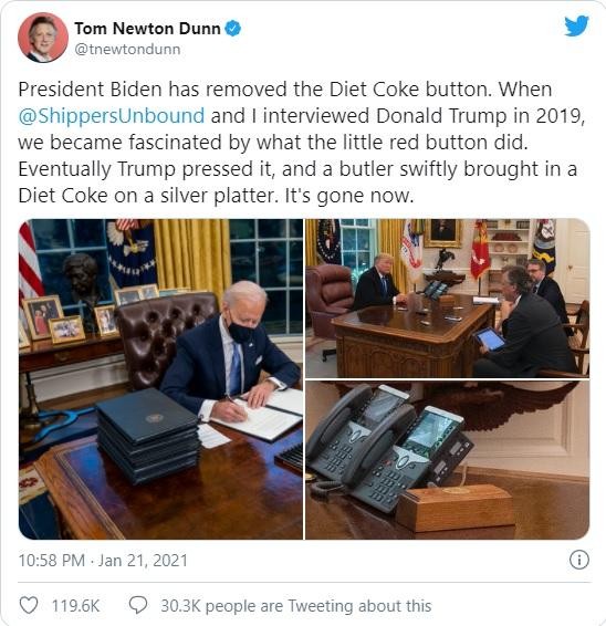 Phòng làm việc của TT Biden: Thảm mới, ghế mới, không còn “nút Diet Coke” của ông Trump ảnh 1
