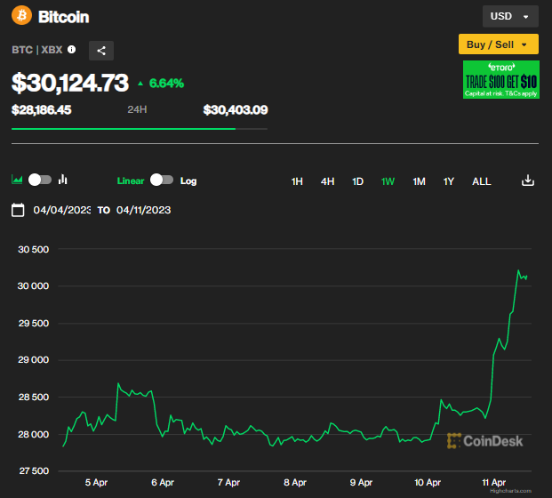 Giá Bitcoin lên cao nhất 10 tháng, vượt ngưỡng 30.000 USD ảnh 1