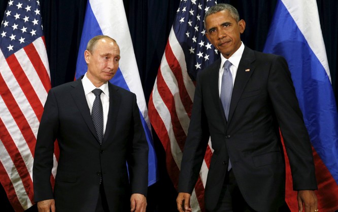 Tổng thống Nga Putin và tổng thống Mỹ Barack Obama tại Cuộc họp Đại hội đồng Liên Hợp Quốc tại New York vào 28.9.2015, hai ngày trước khi Nga can thiệp vào tình hình Syria.