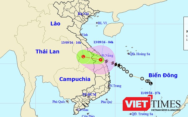 Bão số 4 đã đi vào đất liền khu vực giáp ranh tỉnh Quảng Nam và Quảng Ngãi rồi suy yếu thành áp thấp nhiệt đới. 