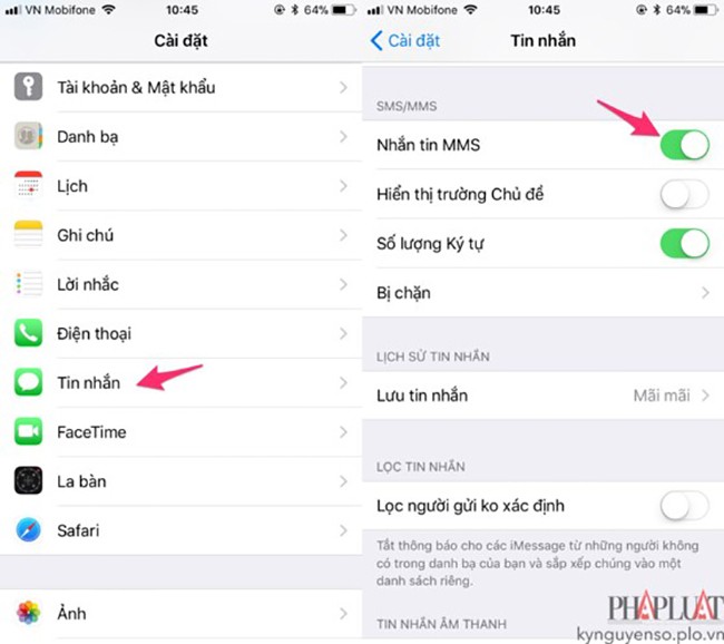 7 cách sửa lỗi không thể gửi tin nhắn trên iPhone ảnh 3 7 cách sửa lỗi không thể gửi tin nhắn trên iPhone ảnh 3