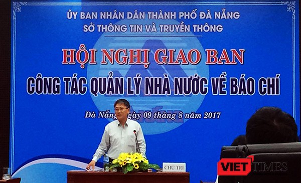 Ông Nguyễn Quang Thanh, Giám đốc Sở TT-TT TP Đà Nẵng cảnh báo tình trạng hoạt động của các trang thông tin tổng hợp tại Hội nghị