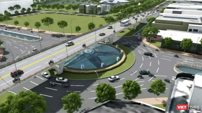 Phối cảnh Nút giao thông cầu Trần Thị Lý-Duy Tân-đường 2/9 được thiết kế 3 tầng và dự kiến có tổng mức đầu tư khoàng 520 tỷ đồng.