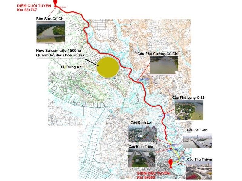 Bản đồ tuyến đường dọc sông dự kiến sẽ thực hiện - Ảnh: PLO