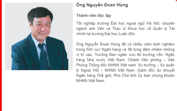 Ông Nguyễn Đoan Hùng từng là Thành viên HĐQT độc lập của Techcombank (Nguồn: TCB)