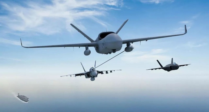 Trong tương lai,Hải quân Mỹ sẽ trang bị máy bay không người lái tiếp dầu trên không cho các máy bay chiến đấu cất hạ cánh trên tàu sân bay
