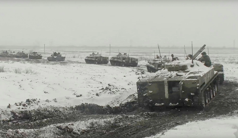 Quân đội Nga tập trận ở gần biên giới Ukraine hôm 26/1/2022 (Ảnh: Guancha).