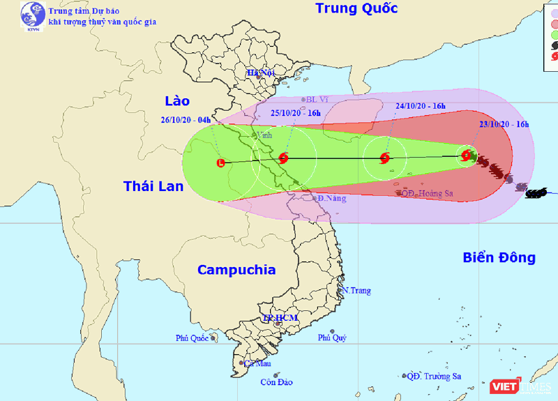 Dự báo hướng đi của bão số 8 trên biển Đông