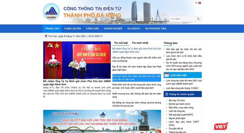 Trang web Cổng thông tin điện tử TP Đà Nẵng