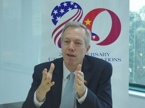 Đại sứ Mỹ Ted Osius trong buổi làm việc với báo chí ngày 18.1 