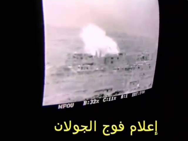 Màn hình điều khiển máy bay không người lái ghi lại cảnh tấn công mục tiêu bằng tên lửa đạn đạo Tochka