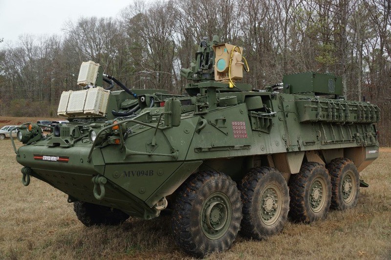 Xe thiết giáp Strykers, trong tương lai có thể lắp đặt vũ khí laser có công suất đến 50 kW - Ảnh Breaking Defense