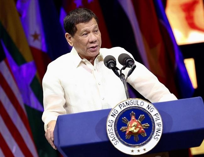 Tổng thống Philippines Rodrigo Duterte phát biểu tại Lễ kỷ niện tròn 120 năm ngày thành lập Bộ Ngoại giao Philippines. Ảnh: Twitter.