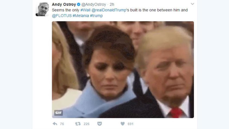 Tài khoản Twitter cá nhân của bà Melania Trump vừa "thích" một tweet nói bà rất ghét chồng