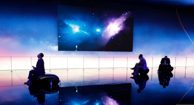 Khu vực trưng bày của Huawei tại Đại hội Thế giới Di động 2018. ẢNH: AFP