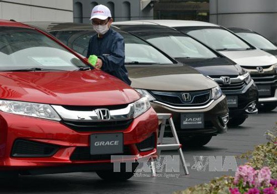 Ô tô của hãng Honda được trưng bày tại thủ đô Tokyo, Nhật Bản. Ảnh: AFP/TTXVN